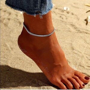 Silver Herringbone/Snake Chain Anklet Bracelet